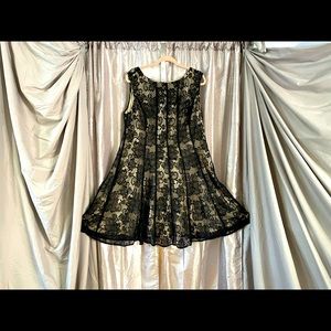 Lacey Overlay, Elegant Black Dress